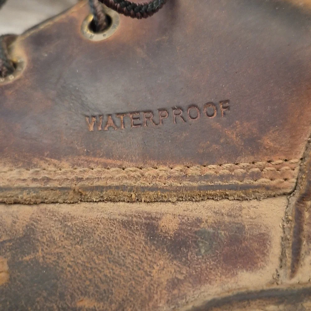 RED WING SHOES #4200 Brown Black Leather Sz 9.5 EE Mens Work Steel‎ Toe Boots